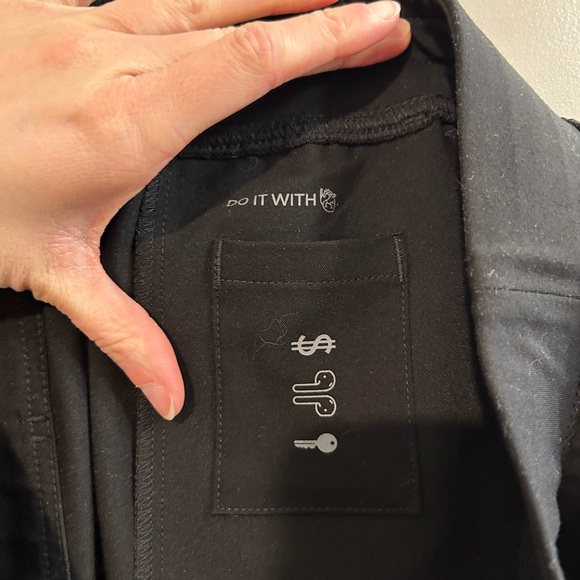 Figs Black Cargo Scrub Pants with White Drawstring - Picture 6 of 7